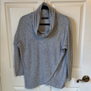 Kim & Cami Light Gray Cowl Neck Top